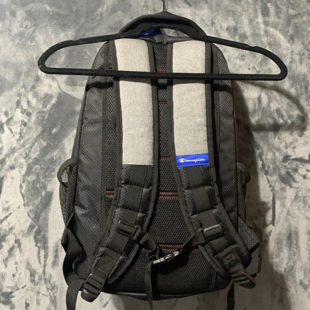 Champion Authentic Gray Black Ripstop Backpack School Travel Bag NWT